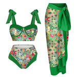 Printed Bikini Set with Sarong