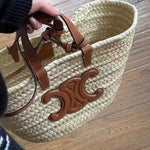 Celine Triomphe Woven Beach Bag