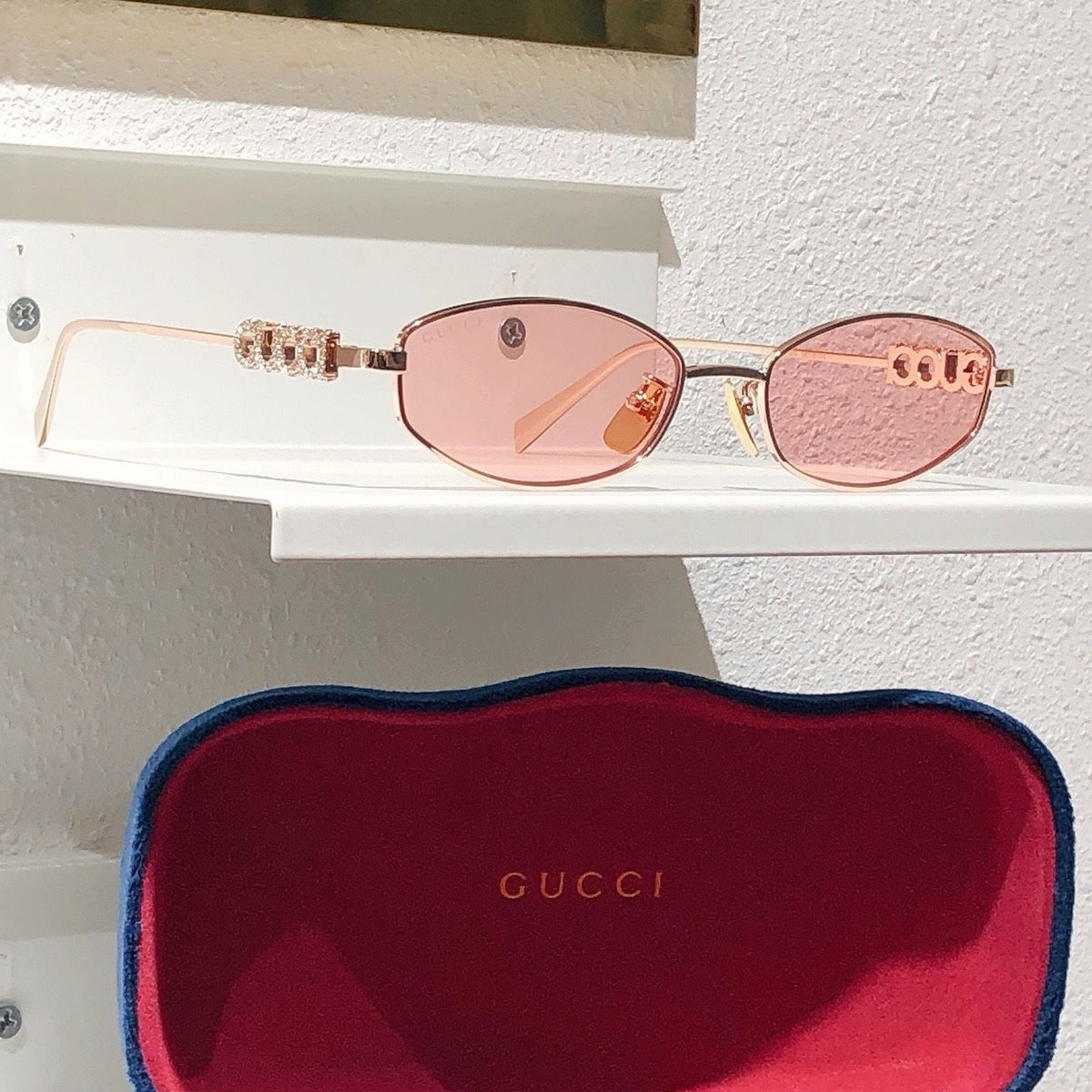 Gucci Embellished Oval Sunglasses