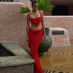 Chic Crochet Corset Top and Skirt Set