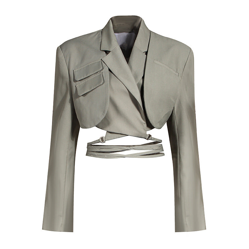 Deconstructed Blazer and Asymmetrical Skirt Set