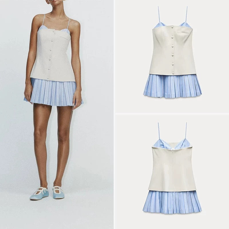 ZARA Pleated Corset Mini Dress