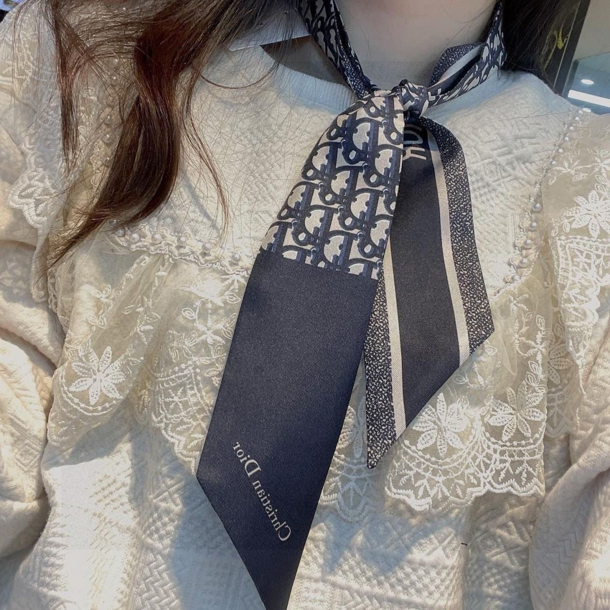 Dior Mitzah Toile De Jouy Silk Scarf