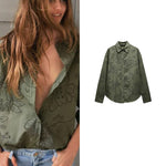 ZARA Floral Eyelet Shirt