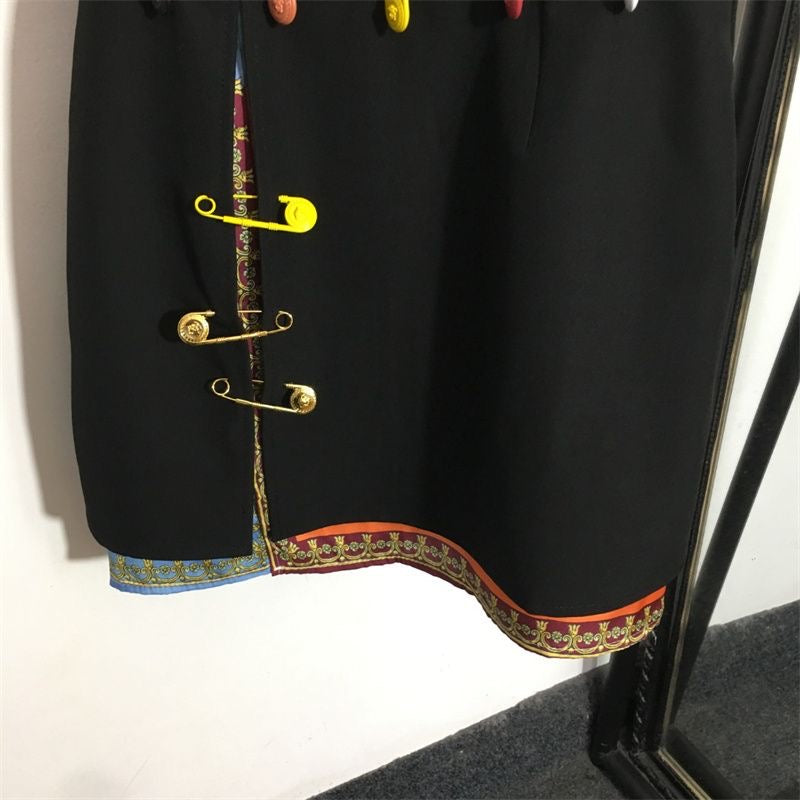 VERSACE Safety Pin Detail Mini Dress