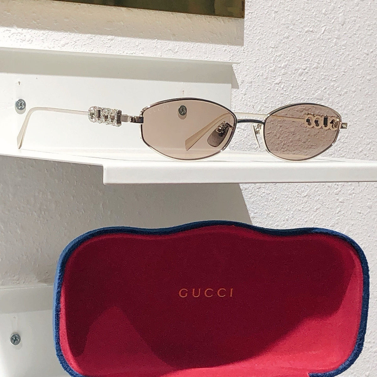 Gucci Embellished Oval Sunglasses