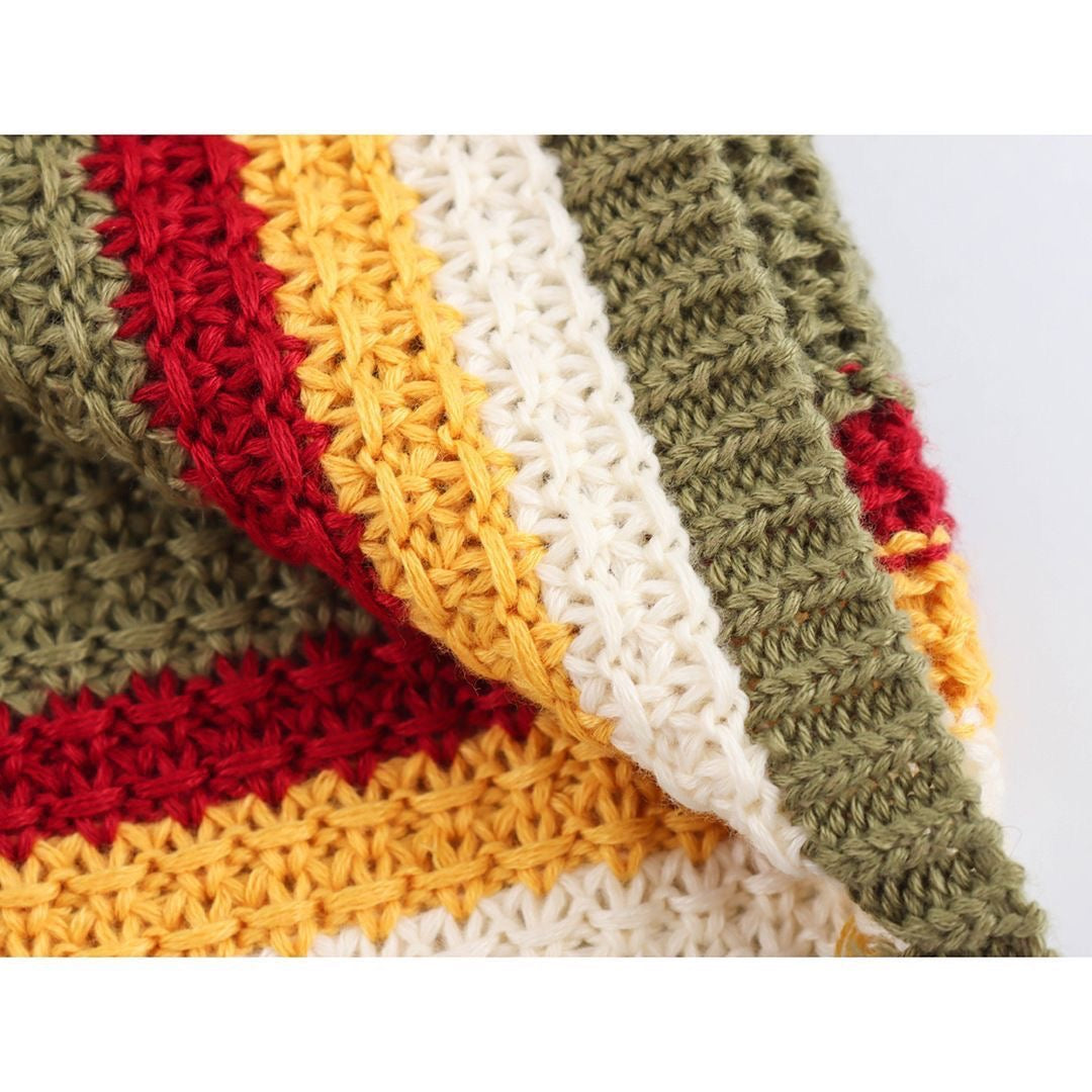 Striped Crochet Mini Dress