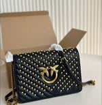 Pinko Love Studded Chevron Shoulder Bag