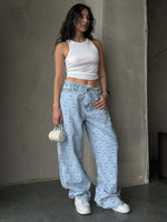Edgy Distressed Wide-Leg Jeans