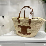 Celine Triomphe Woven Beach Bag