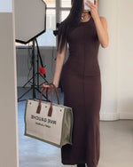 Sleek Sleeveless Knit Maxi Dress