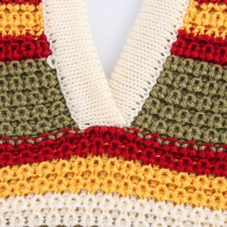 Striped Crochet Mini Dress