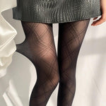 Sheer Plaid Tights
