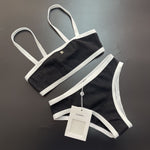 Chanel Black and White Bikini Set