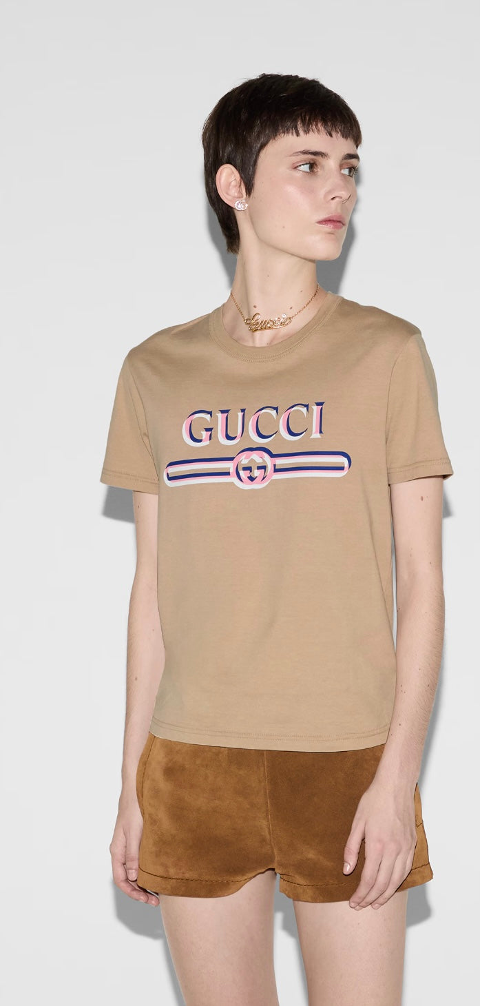 GUCCI PRINTED COTTON JERSEY T-SHIRT