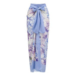 Floral and Bee Print Swimsuit with Sarong
