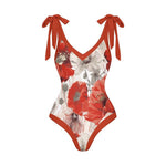 Floral Print Swimsuit with Sarong