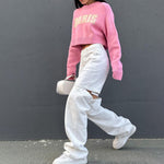 Distressed Convertible Jeans