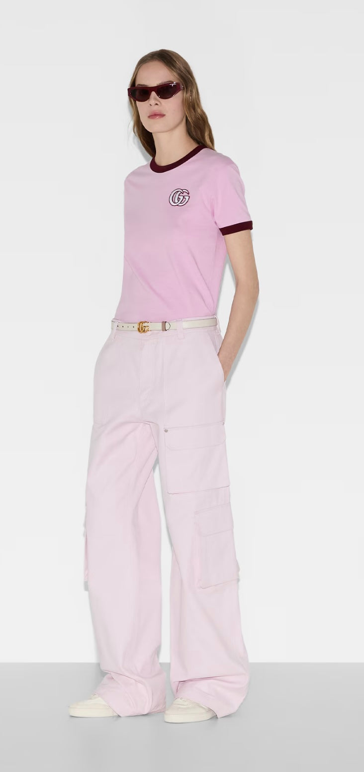 GUCCI EMBROIDERED COTTON JERSEY T-SHIRT