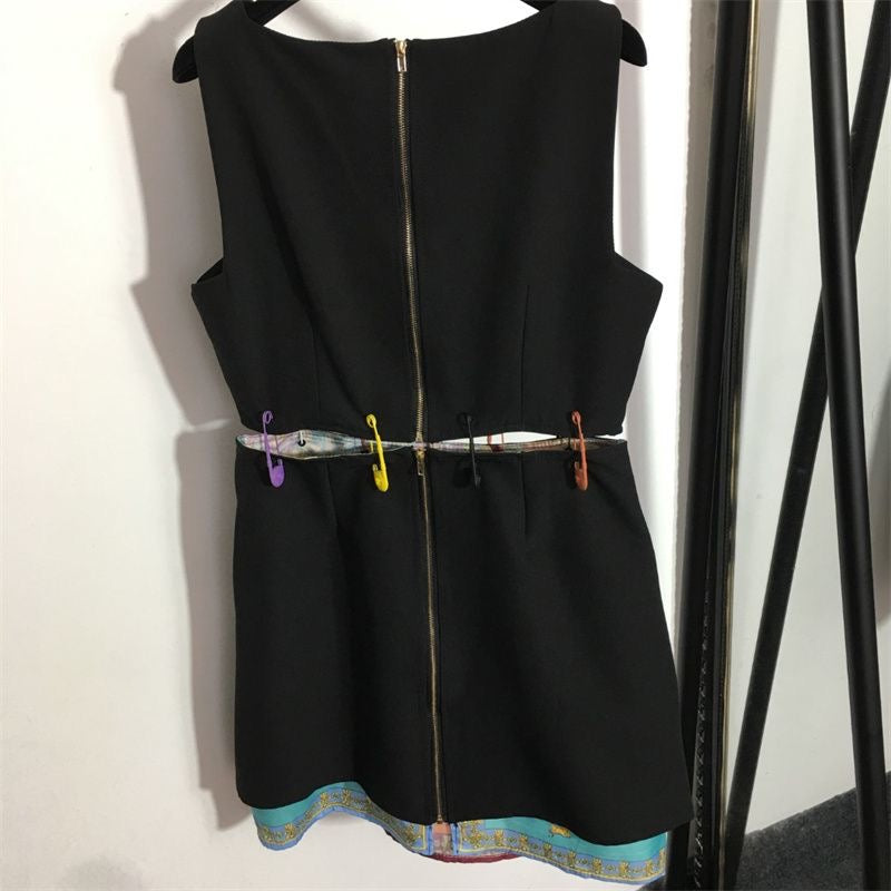 VERSACE Safety Pin Detail Mini Dress