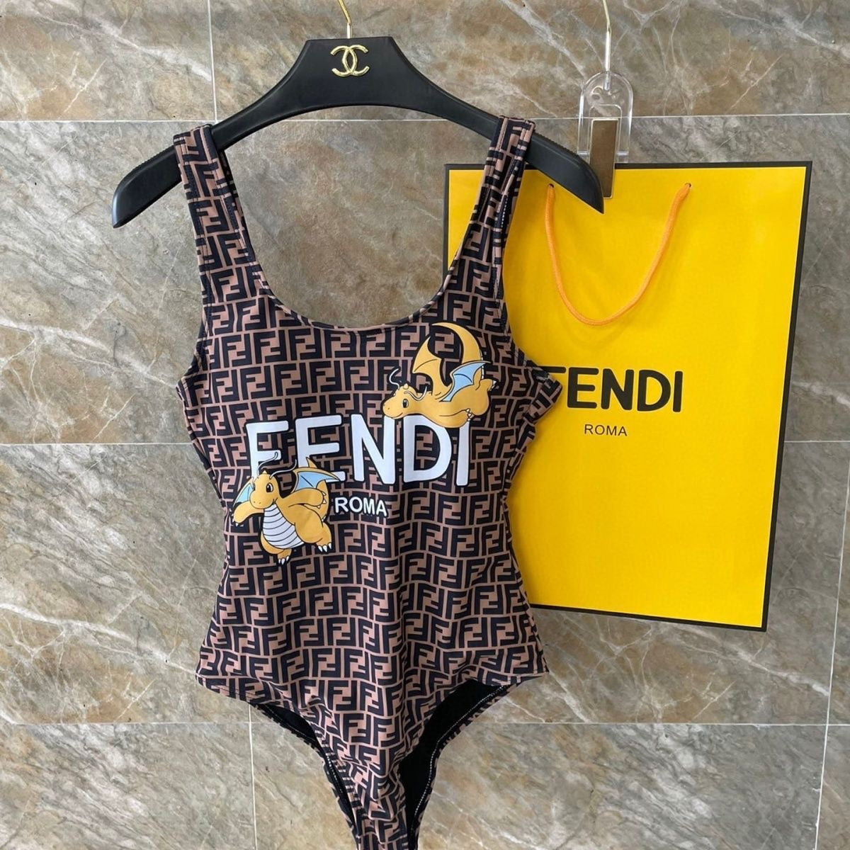 Fendi Dragon Print Swimsuit