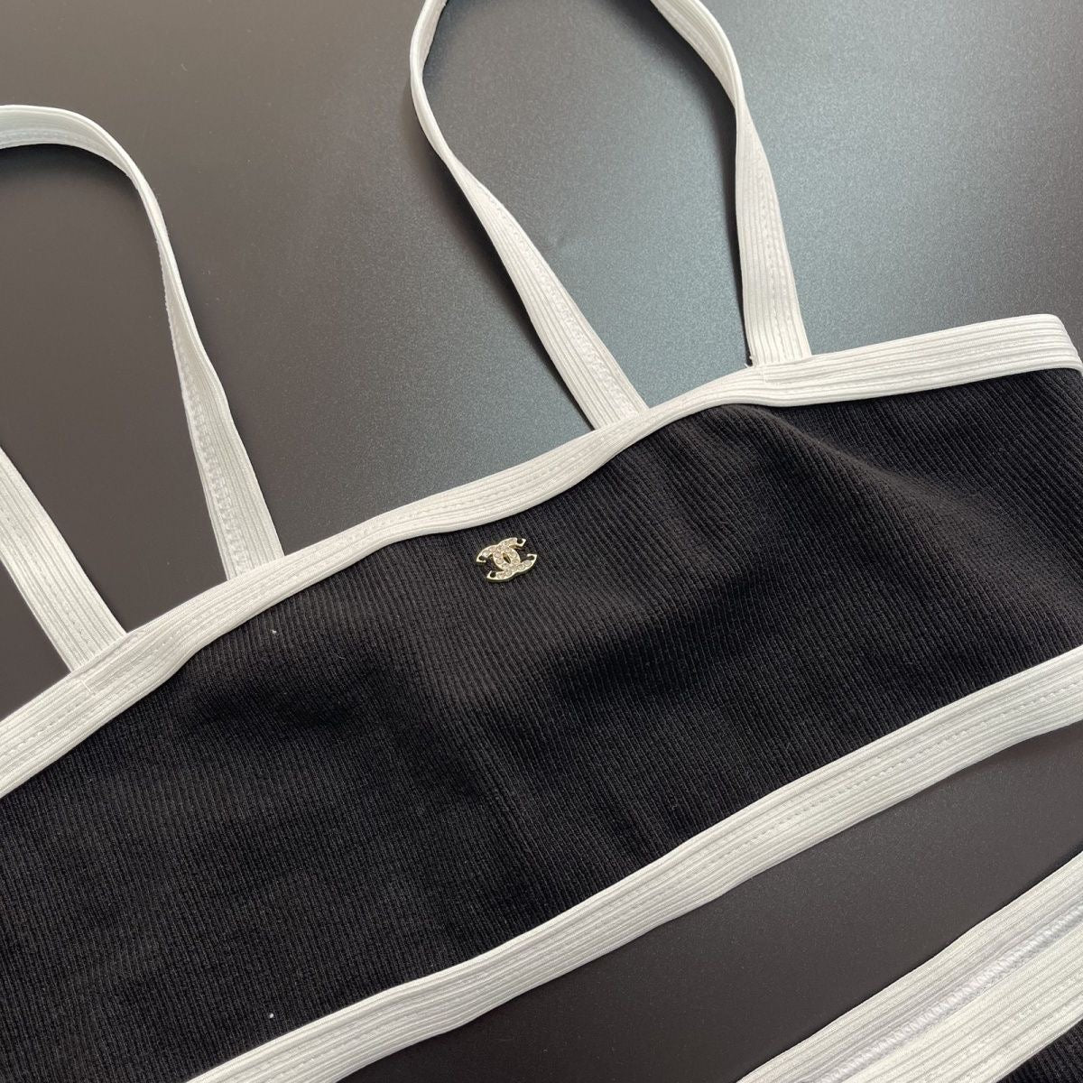 Chanel Black and White Bikini Set