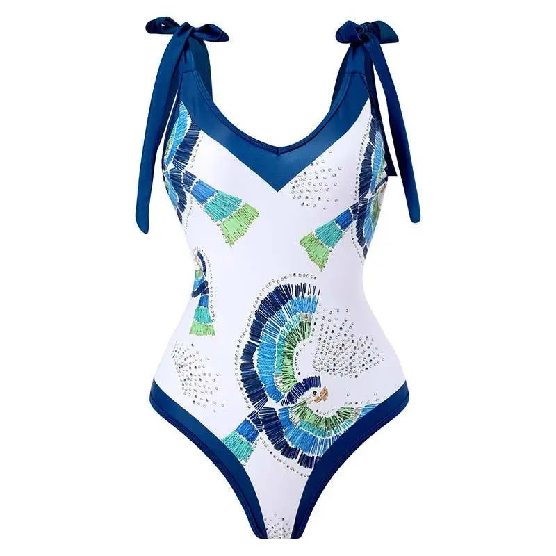 Printed Swimsuit with Sarong