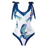 Printed Swimsuit with Sarong