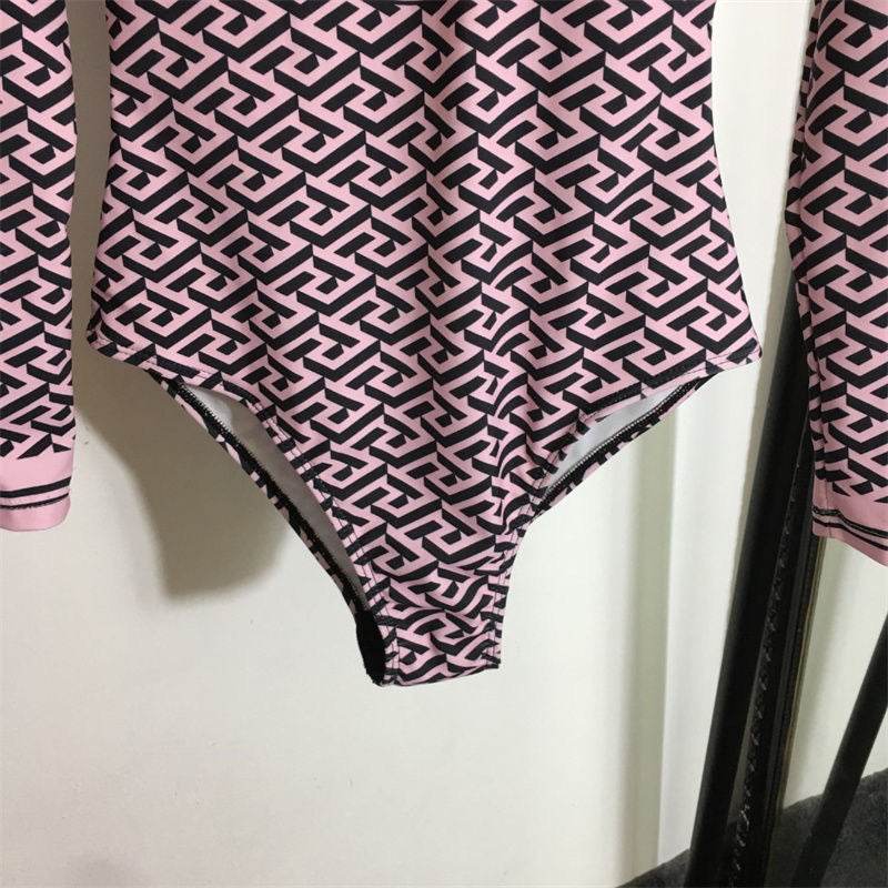 Versace Greca Medusa Long-Sleeve Swimsuit