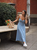 Effortless Light Wash Denim Midi Dress