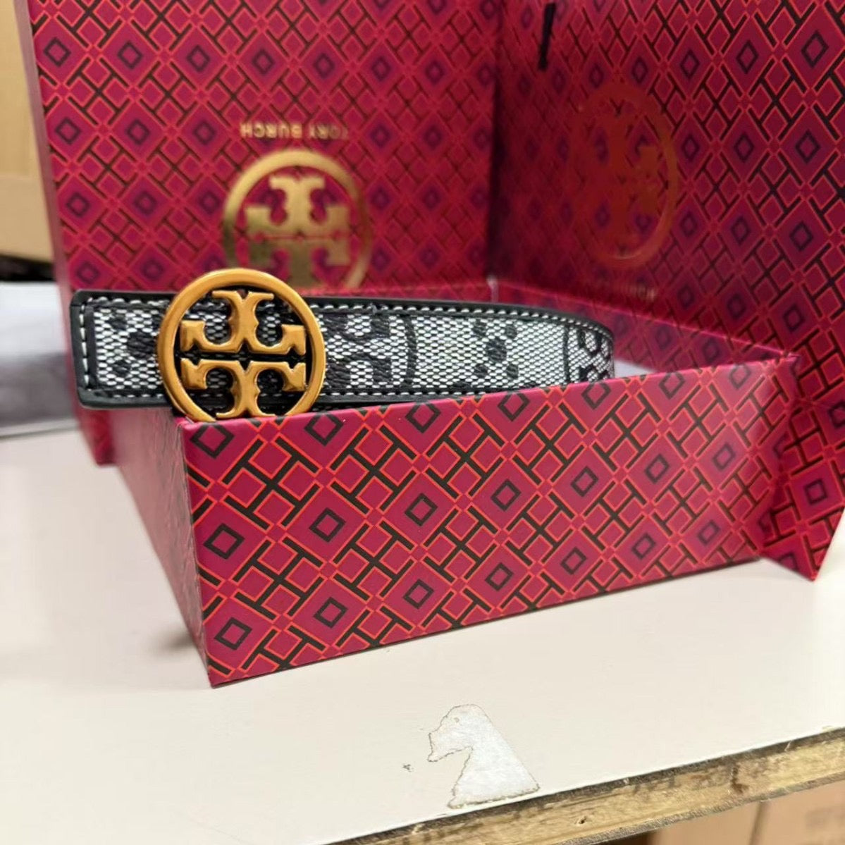Tory Burch T Monogram Jacquard Belt