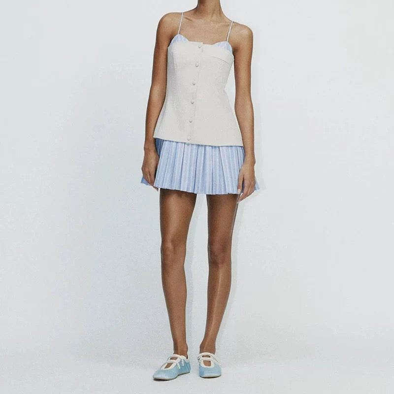 ZARA Pleated Corset Mini Dress