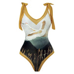 Printed Swimsuit with Sarong