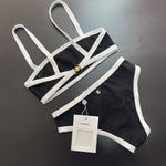 Chanel Black and White Bikini Set