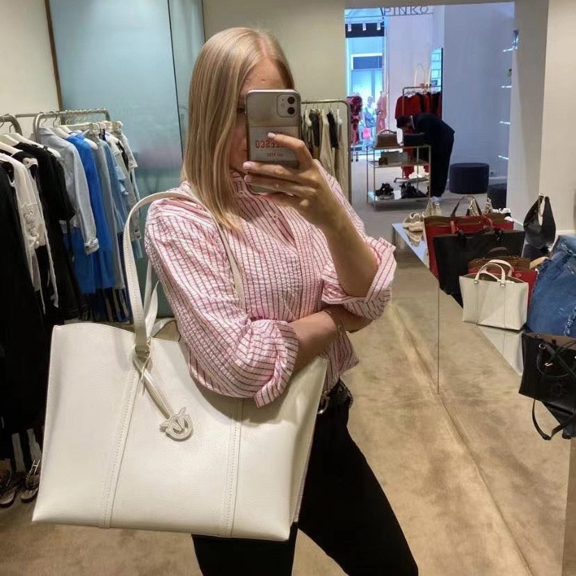 Pinko Carrie Leather Tote Bag