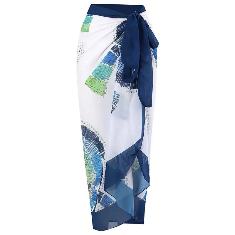 Printed Swimsuit with Sarong