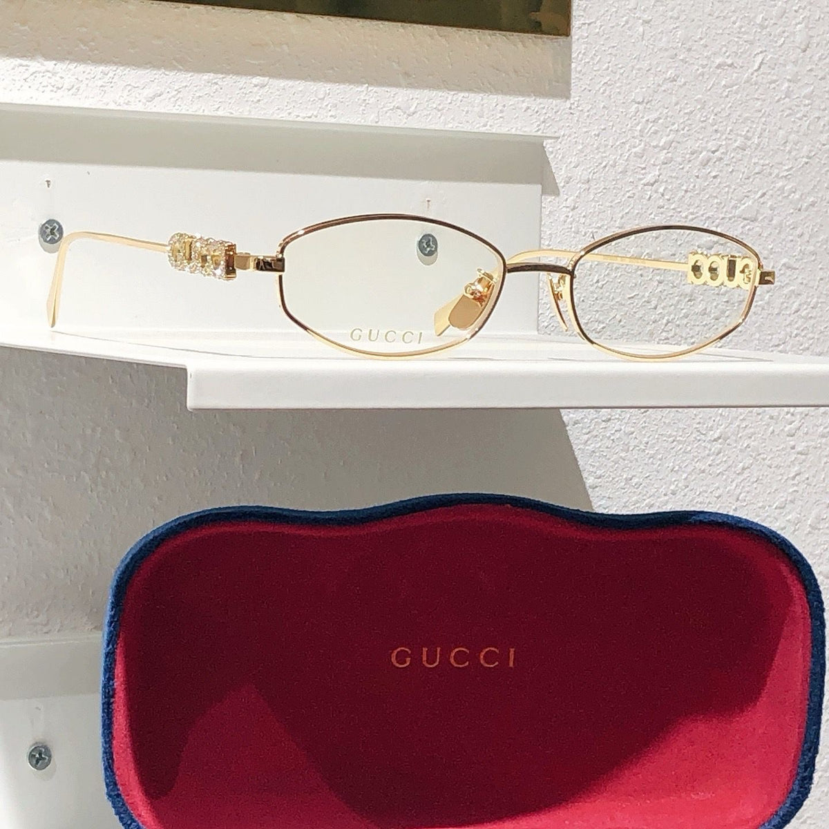 Gucci Embellished Oval Sunglasses