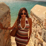 Striped Crochet Mini Dress