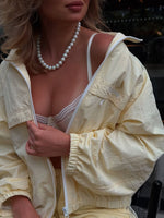 Light Yellow Cropped Jacket