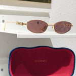Gucci Embellished Oval Sunglasses