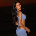 Chic Crochet Corset Top and Skirt Set