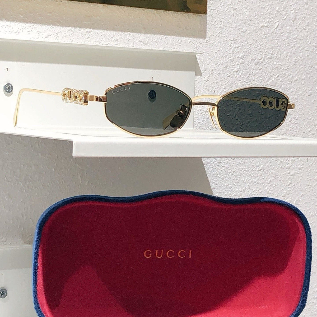 Gucci Embellished Oval Sunglasses