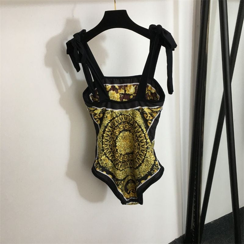 Versace Baroque Print Swimsuit and Sarong Set