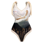 Printed Swimsuit with Sarong