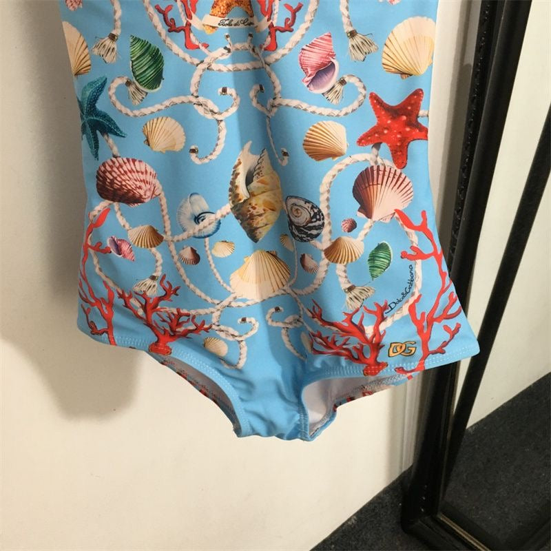 Dolce & Gabbana Shell Print Swimsuit