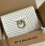Pinko Love Studded Chevron Shoulder Bag