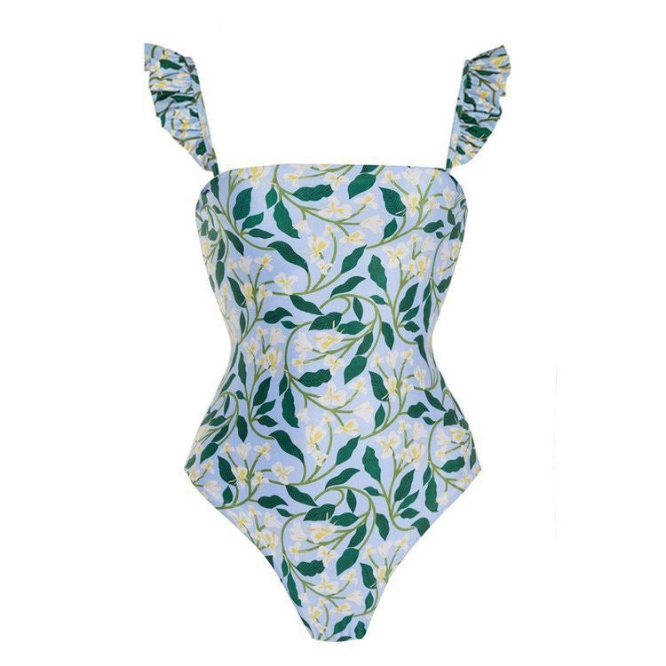 Printed Swimsuit with Sarong