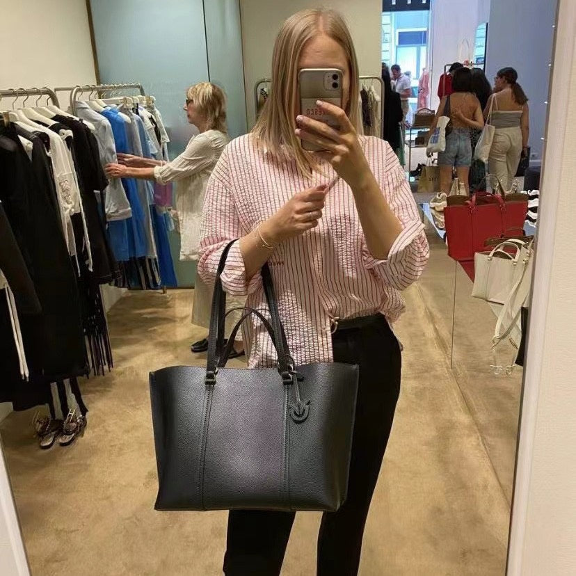 Pinko Carrie Leather Tote Bag