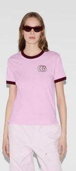 GUCCI EMBROIDERED COTTON JERSEY T-SHIRT