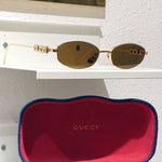Gucci Embellished Oval Sunglasses